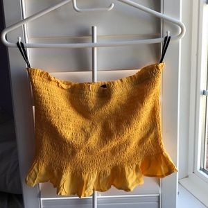 Smocked Cropped Tube Top